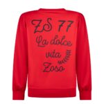 Vita Fancy Sweater Red Navy Back - Zoso